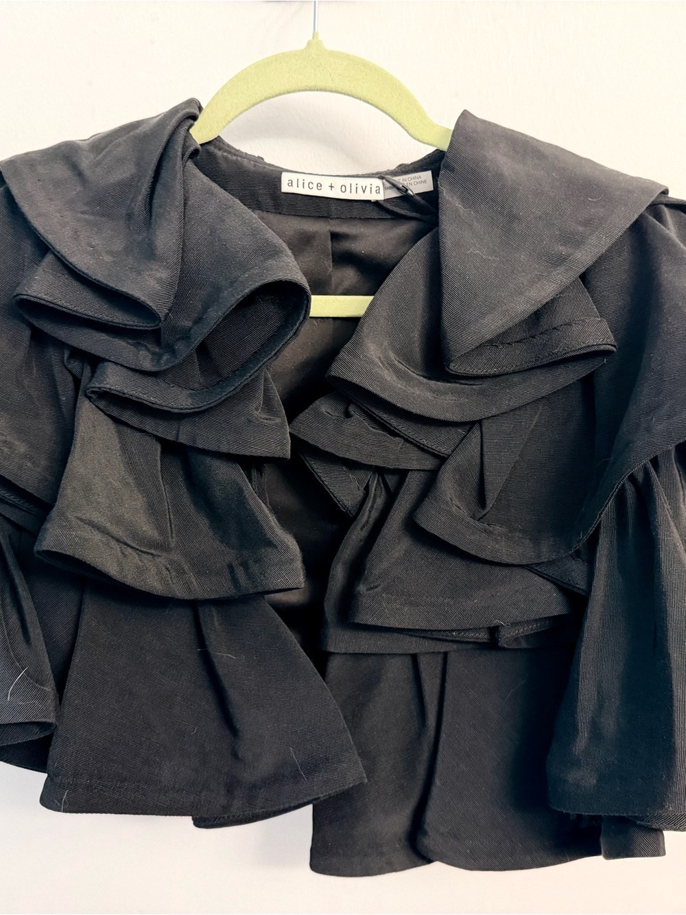Alice + Olivia Black Ruffle-Shoulder Aly Caplet (not including corset) - Picture 9 of 9